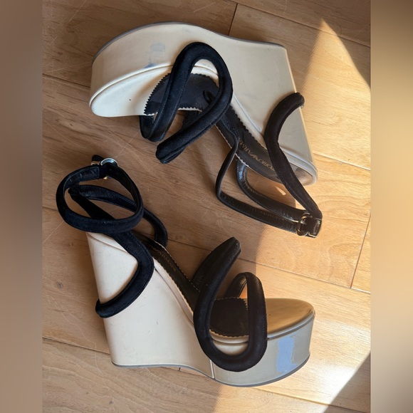 NEW Emporio Armani high platform 5.25” sandals wedges 36 - Picture 12 of 16